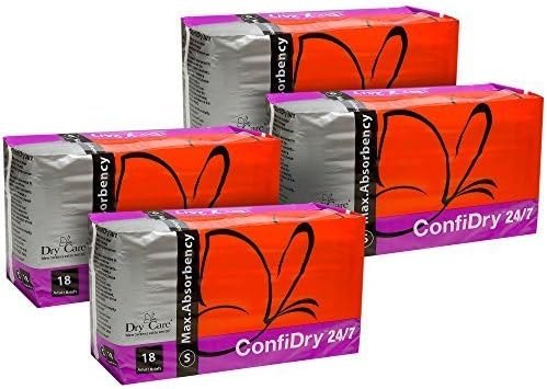 Dry Care Max Absorbency Adult Brief Diapers, Small, 72 Count, 4 Pack Case — best adult tape diapers for adult tape