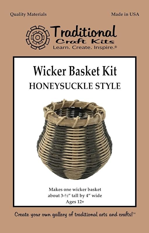 Traditional Craft Kits Wicker Basket Weaving Kit Honeysuckle Style — Wicker Basket Making Kit for wicker basket making