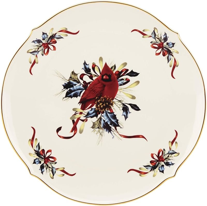 Lenox 853785 Winter Greetings Round Serving Turkey Platter, Christmas Hosting — Thanksgiving Dinner Platter for