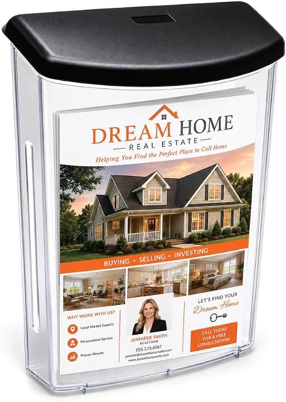 Premium Large Outdoor Real Estate Style Brochure Holder — best laminated real estate flyer for laminated real estate