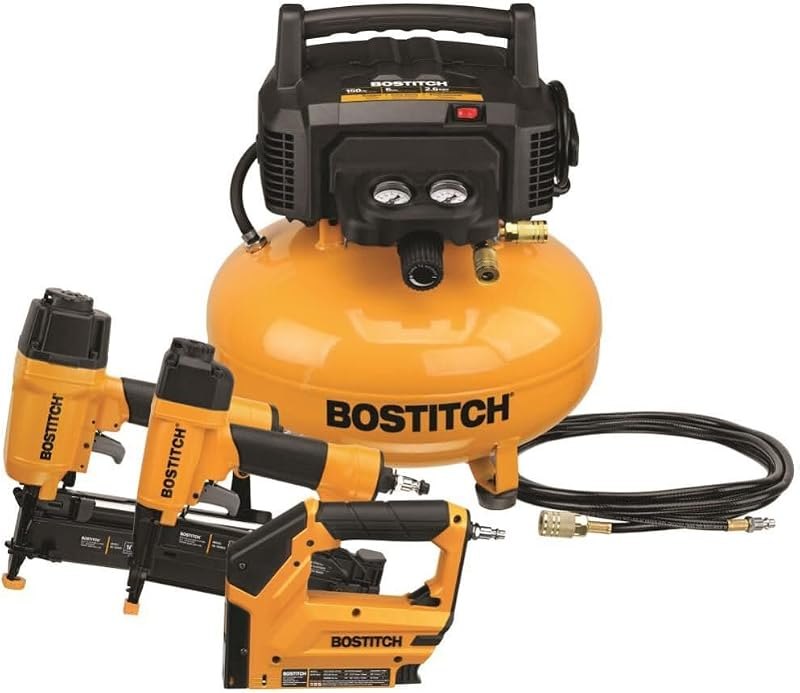 BOSTITCH Air Compressor Combo Kit, 3-Tool (BTFP3KIT) — best shop air compressor for shop air compressor