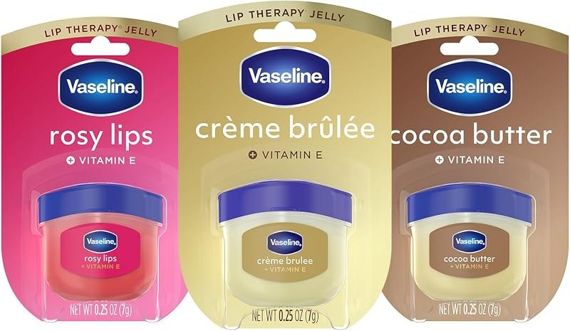 Vaseline Lip Therapy Variety 3-Pack, Mini Lip Balm Set, 0.25 Oz Ea — Petroleum Jelly Lip Balm for petroleum jelly lip