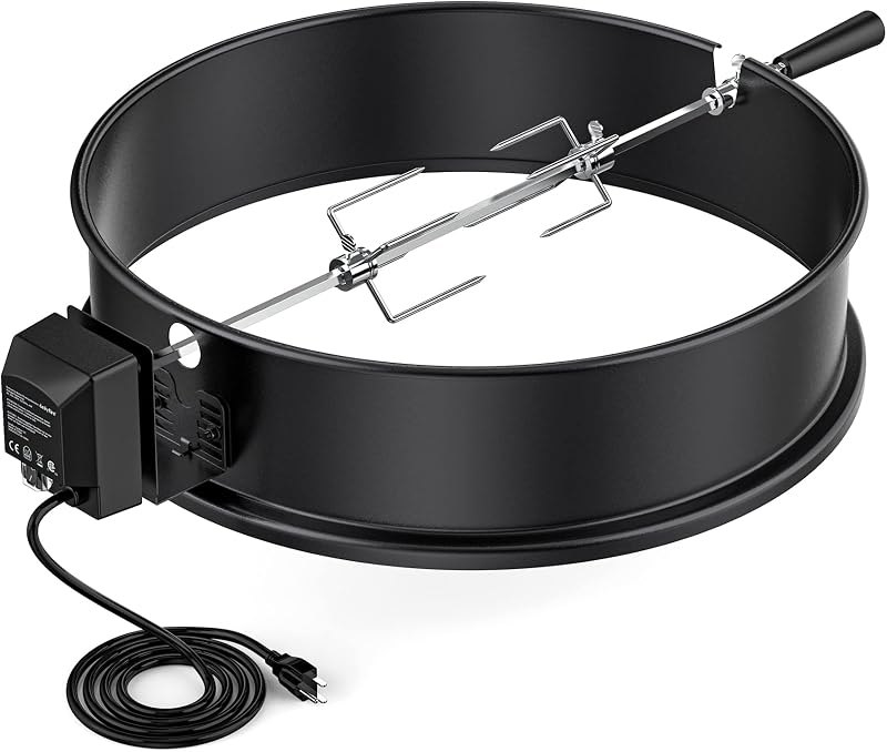 onlyfire Rotisserie Ring Kit for Weber 22-1/2 Inch Charcoal Kettle Grills — grill rotisserie kit for grill rotisserie