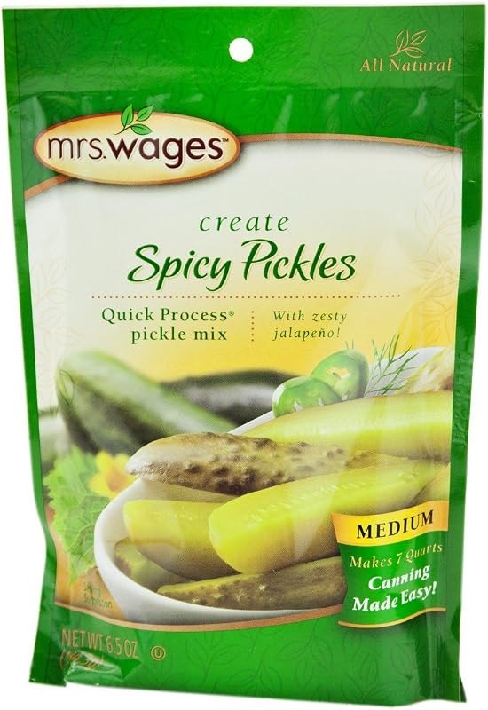 Mrs. Wages Medium Spicy Pickle Canning Mix, 6.5 Oz. Package (Pack of 4) — canning pickle crisp for canning pickle crisp