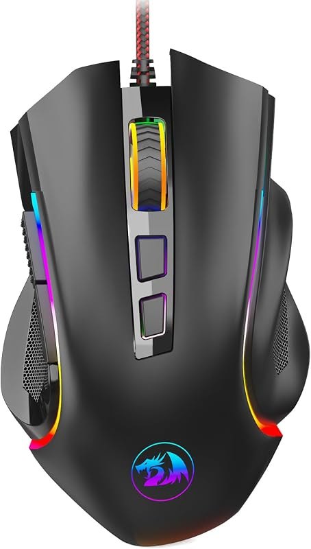 Redragon M602 Gaming Mouse, Ergonomic RGB Gaming Mouse Wired with 7200 Adjustable DPI, 9 Programmable Buttons