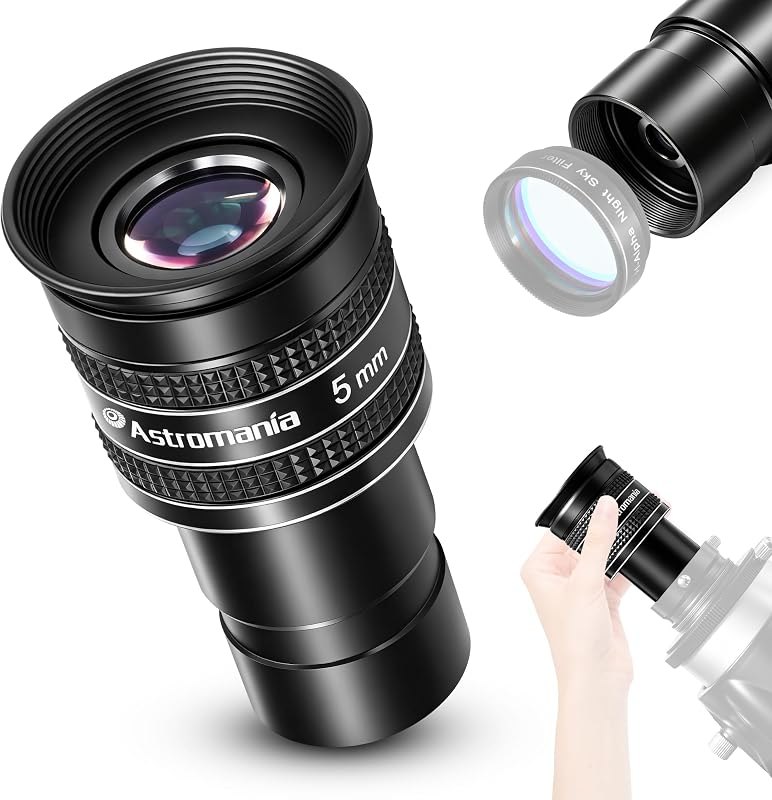 Astromania Telescope Eyepiece 5mm, Wide Angle 58° Planetary Eyepiece 1.25" — planetary nebula eyepiece for planetary