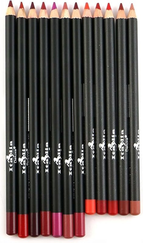 12pc Italia Deluxe Ultra Fine Lip Liner set of 12 color — double duty lip liner for double duty lip liner