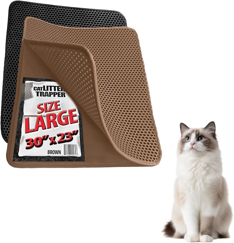 iPrimio Cat Litter Trapper Mat, Waterproof, Double Layer, 30" x 23", Brown — pets litter mat for pets litter mat