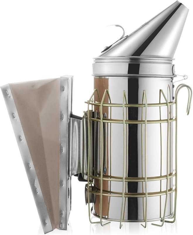 Honey Keeper Bee Hive Smoker Stainless Steel with Heat Shield Beekeeping Beehive Equipment — beekeeping bee smoker for