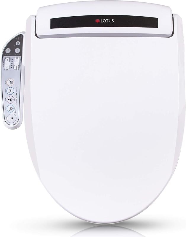 Lotus Bidet Seat ATS-800 Elongated, Heated Seat, Temperature Controlled Wash, Warm Air Dryer, Easy DIY Installation