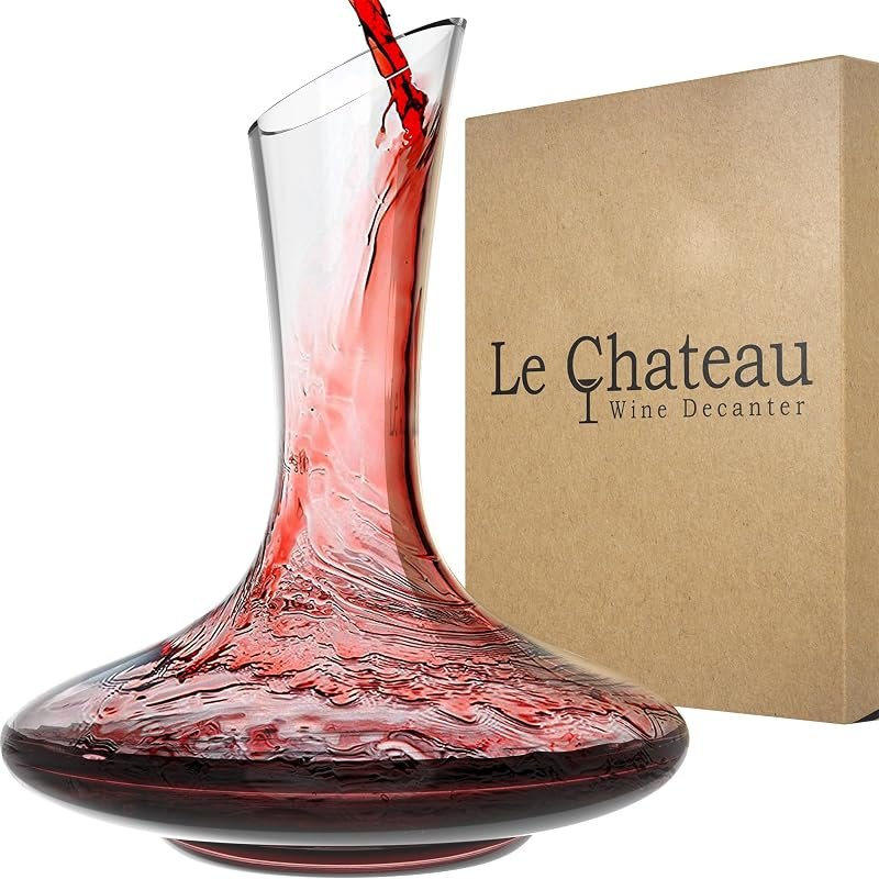 Le Chateau Large Elegant Crystal Wine Decanter with Built-in Aerator — red wine decanter for red wine decanter