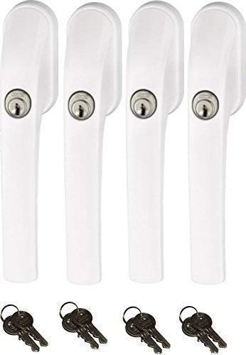 Abus FG300 Lockable Window Handle White Set 4 Piece All Keyed Alike AL0089 with Total 8 Key — window safety latch for