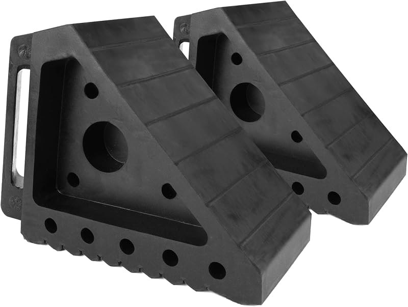 MaxxHaul Solid Rubber Wheel Chock 2-Pack — rv wheel chocks for wheel chocks