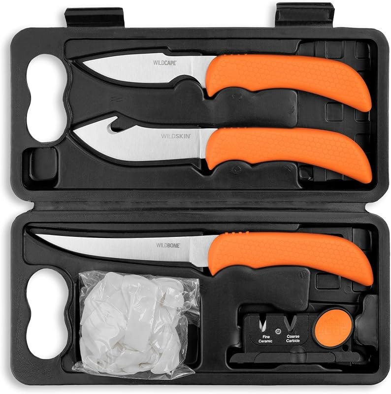 OUTDOOR EDGE WildLite - 6-Piece Field to Freezer Hunting & Game Processing Knife Set with Gut Hook Blade, Caping Knife