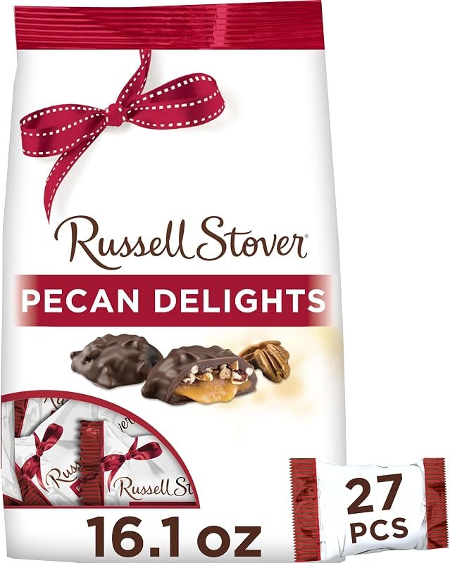 RUSSELL STOVER Milk Chocolate Pecan Delight Candy Gift 16.1 oz. — sugar free valentine chocolates for sugar free