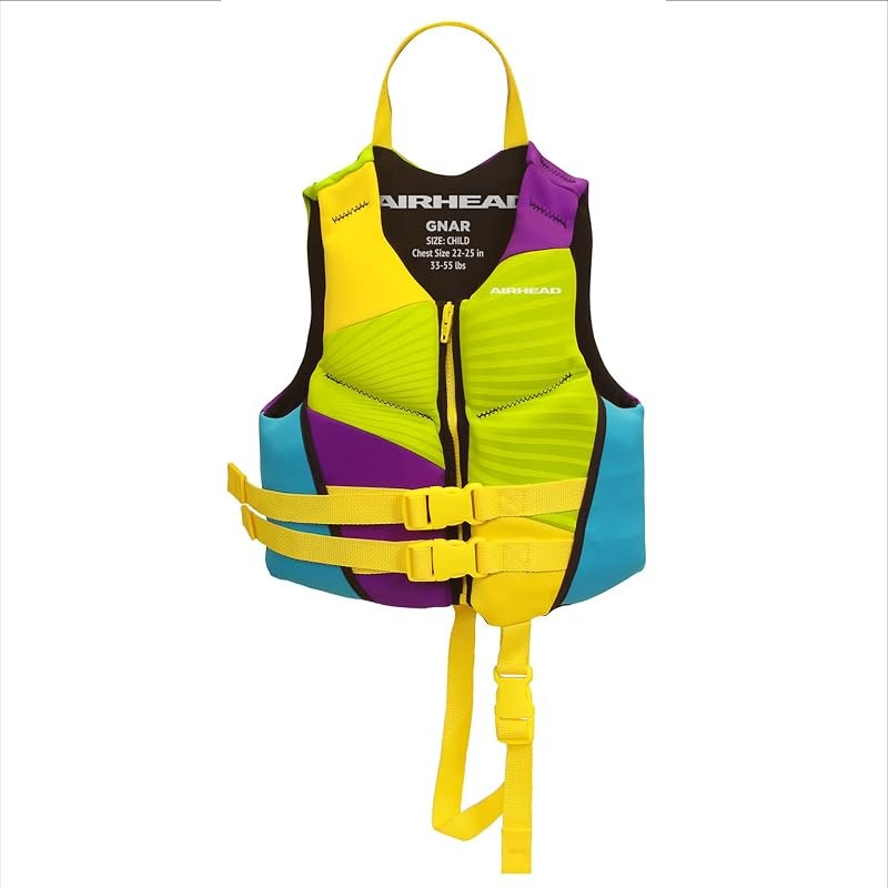 Airhead Gnar Neolite Kwik-Dry Life Jacket - USCG Approved Type III PFD Life Vest, Lightweight Flexible Fit for