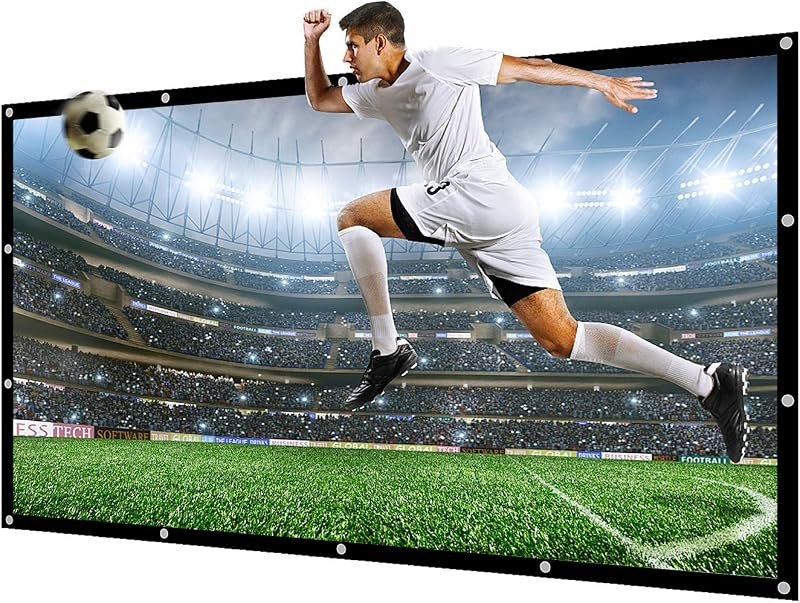NIERBO Projector Screen Large 250 Inches 16:9 of Thick Canvas Material Wall Mounted Canvas HD Projection Screen Folded