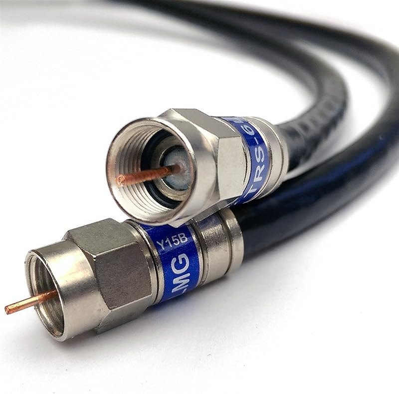 50ft Quad Shield Solid Copper 3GHZ RG-6 Coaxial Cable 75 Ohm (DIRECTV Satellite TV or Broadband Internet) Anti