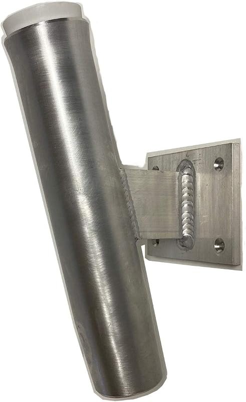 10" Aluminum 15 Degree Angled Boat Fishing or Pole Rod Holder - Surface Mount for transom, gunnels, Docks, or Piers —