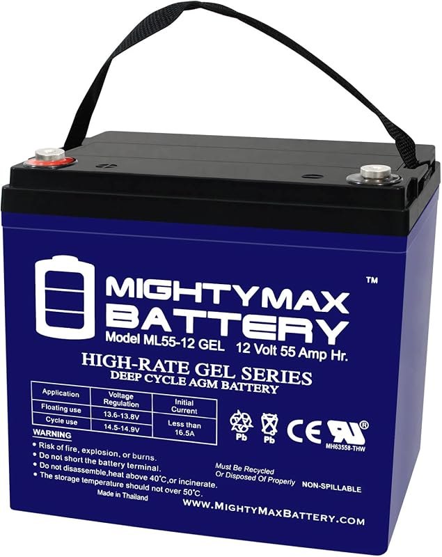 Mighty Max Battery 12V 55AH GEL Battery for Power Boat Pontoon Electric Trolling Motor — boat trolling motor for boat