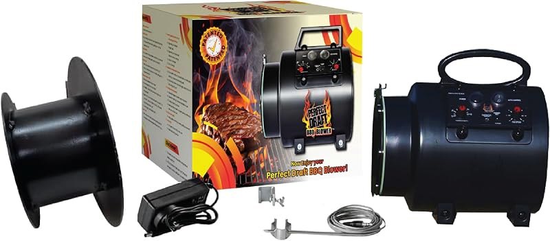 Perfect Draft BBQ Blower 4.0 for Offset Smoker Grill - Designed in Texas, Patented in the USA - Battery Powered BBQ