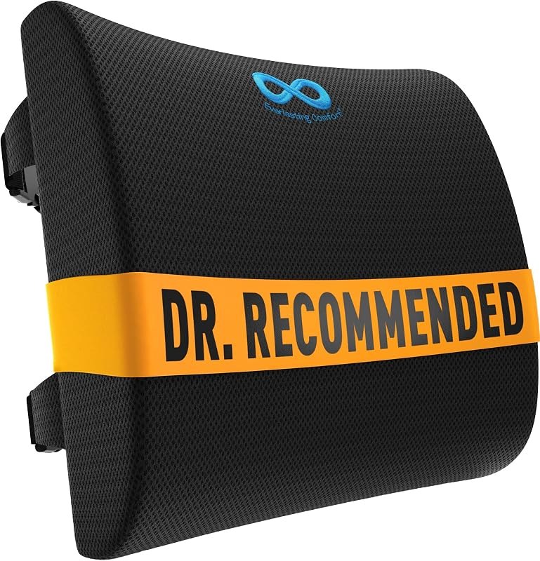 Everlasting Comfort The Original Lumbar Support Pillow for Office Chair - Improves Posture, Promotes Back Pain Relief