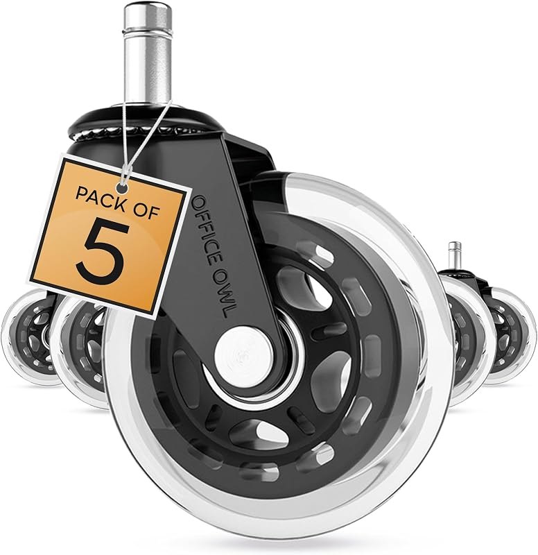 5 Pack Office Chair Wheels, Universal Replacement Casters for Desk Chairs — office chair casters for office chair