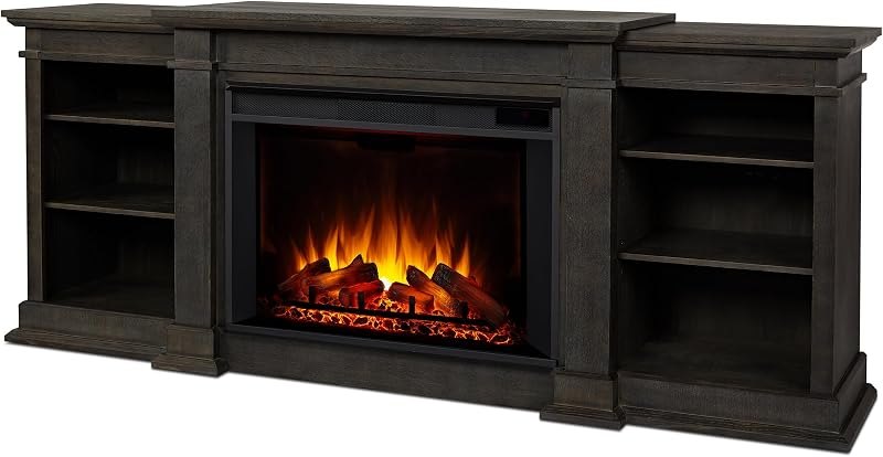 Real Flame Eliot 81" Grand Electric Fireplace TV Stand for TVs up to 80 inches, Entertainment Center with Adjustable