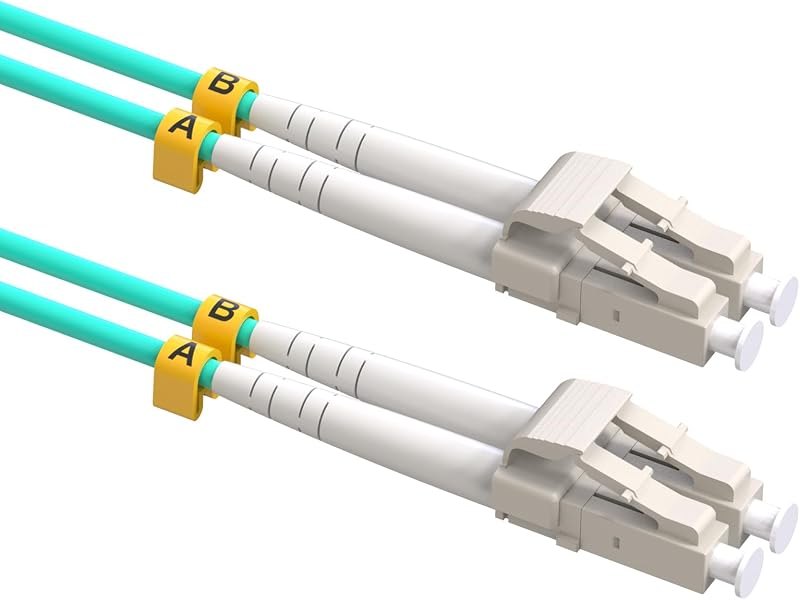 LC to LC Fiber Patch Cable, OM3 10G/40G Multimode Fiber Jumper Duplex Optical Patch Cable 50/125 LSZH (2M, 2Pack) —
