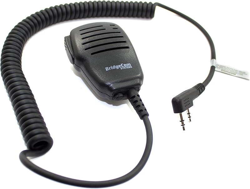 BridgeCom BCS-200 Shoulder Speaker Mic K-1 Plug IP-54 Rated for DMR and Analog AnyTone, Kenwood, Woxun Amateur Ham