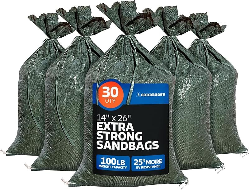Sandbaggy - Heavy Duty Empty Sandbags For Flooding (14" X 26") - Poly Sand Bags For Flood Barrier, Weight