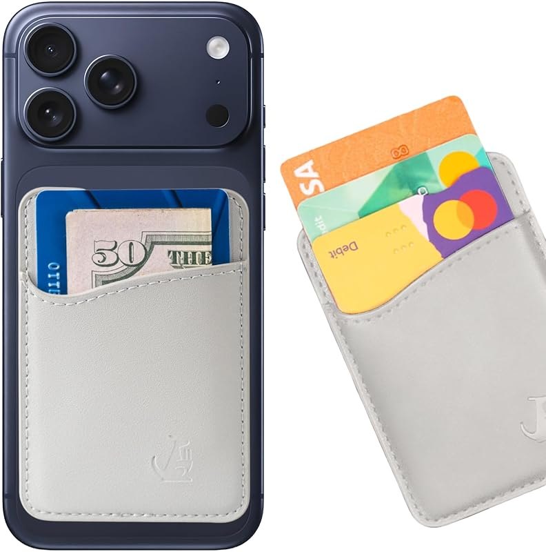 Wallaroo Premium Leather Cell Phone Wallet Stick On - Android and iPhone Wallet and Card Holder for Women and Men -