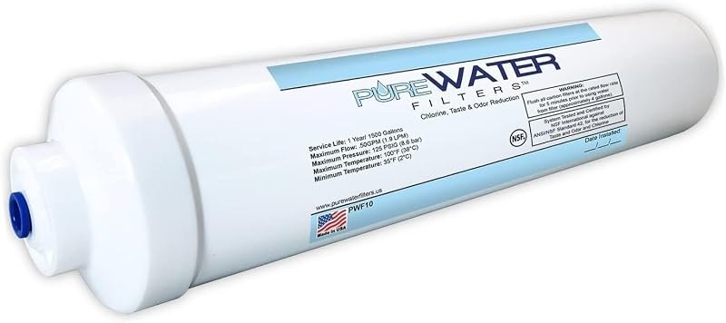 PureWater Filters PWF10 Inline Water Filter for Refrigerators & Ice Makers