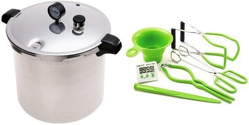 Presto 01781 23-Quart Pressure Canner and Cooker and Presto 09995 7 Function Canning Kit Bundle — canning canner