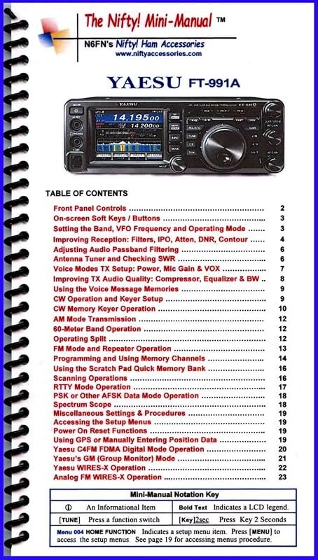 Yaesu FT-991A Mini-Manual by Nifty Accessories — ham Yaesu FT-991A for ham yaesu 991a
