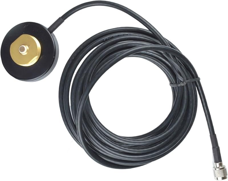 Black MUHF Motorola Mini-UHF 2 1/4" Mini Magnet Mount NMO Mag Mount 16 Foot Antenna Cable Roof or Trunk for Mobile