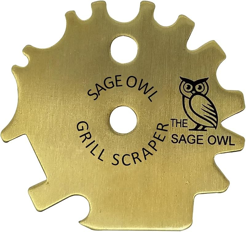 Sage Owl Bristle-Free Brass BBQ Grill Scraper — grill cleaning tablet for grill cleaning tablet