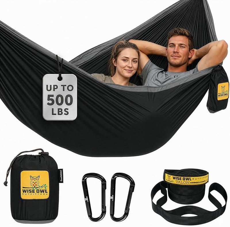 Wise Owl Outfitters Hammock for Camping Double Hammocks Gear for The Outdoors Backpacking Survival or Travel -