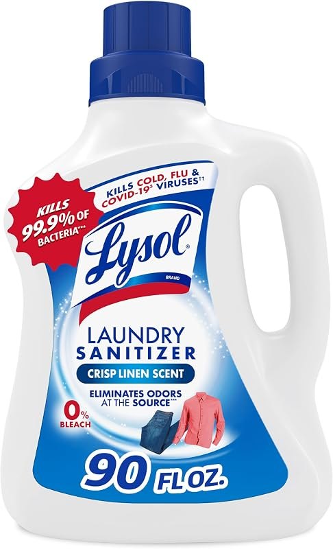 Lysol Laundry Sanitizer Liquid, Detergent Additive, Crisp Linen, 90oz — best white clothes bleach for white clothes