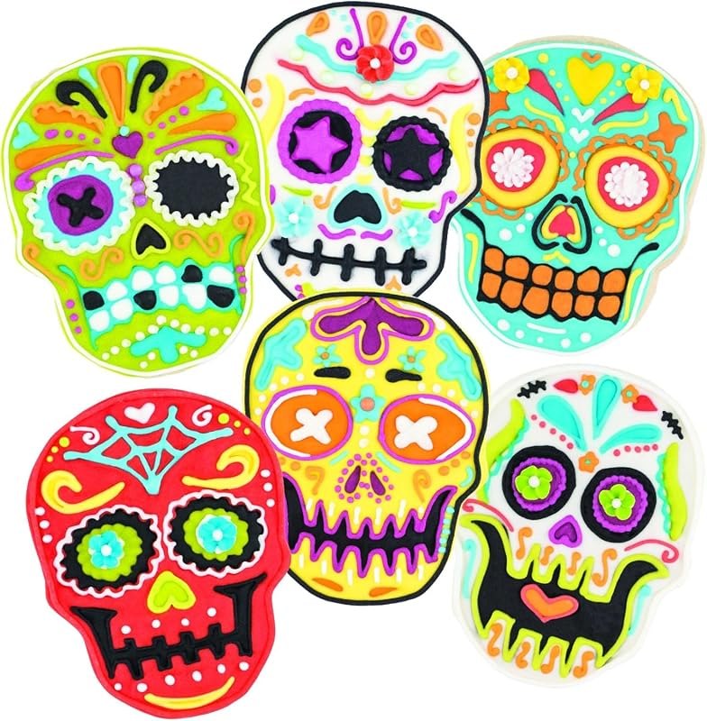 Spectrum Day of the Dead Cookie Cutter Skull Stamps Galletas Dia De Los Muertos Cookie Kit for Baking Decorating Skull