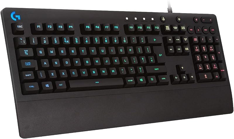 Logitech G 213 Prodigy English Gaming Keyboard, RGB LIGHTSYNC, Backlit Keys, Splash Resistant, Customizable Keys