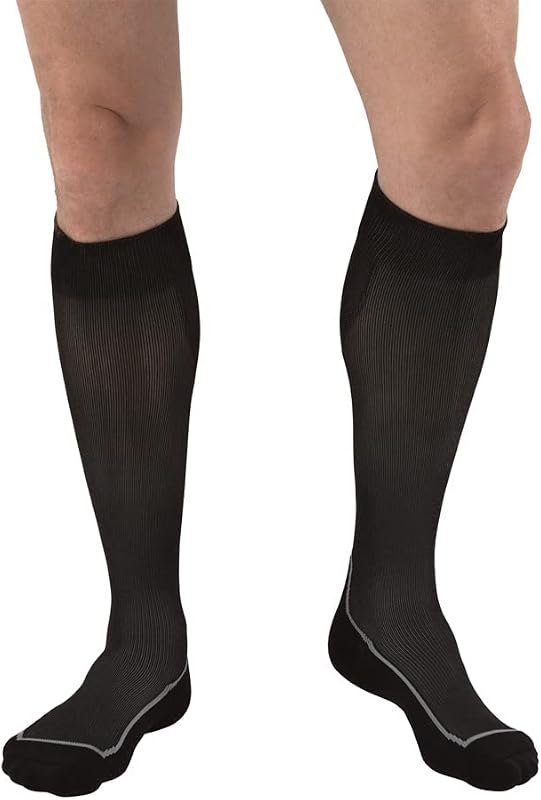Sport Knee High 15-20 mmHg Compression Socks, Black/Cool Black, Large — best 15-20 mmHg knee high socks for mmhg knee