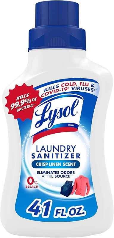 Lysol Laundry Sanitizer Liquid, Detergent Additive, Crisp Linen, 41oz — best white clothes bleach for white clothes