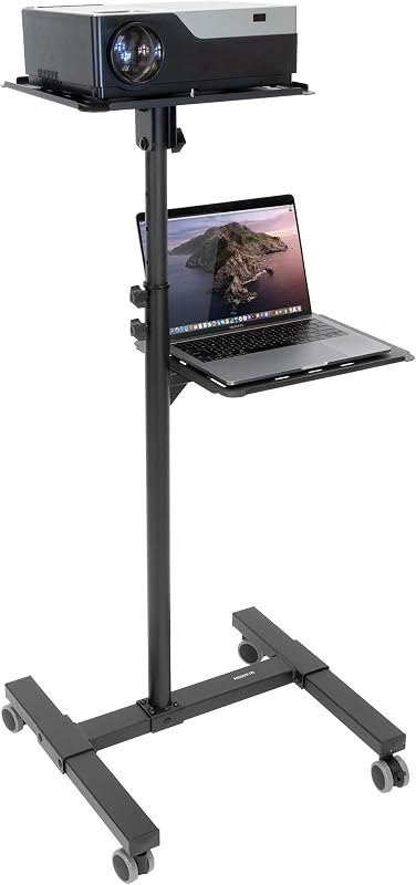 Mount-It! Projector Cart with Wheels, 36-57.5", 88 lbs — Portable Star Projector for portable star projector