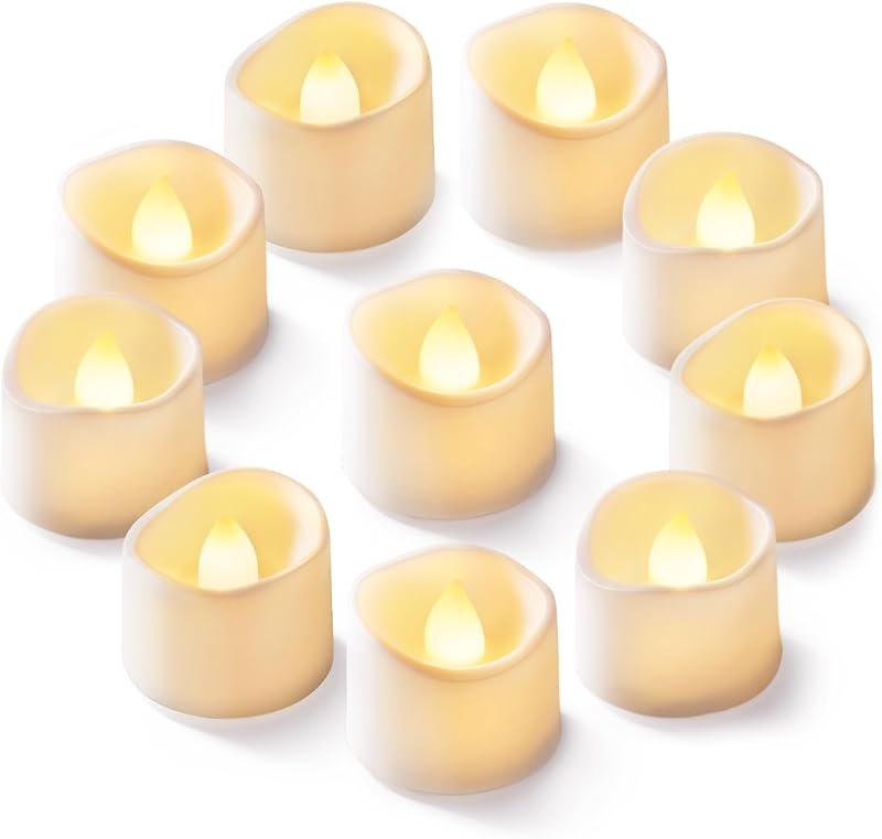 Homemory 24Pcs Flickering Flameless Candle Battery Operated, 200+Hours Fake Electric LED Tea Lights for Votive
