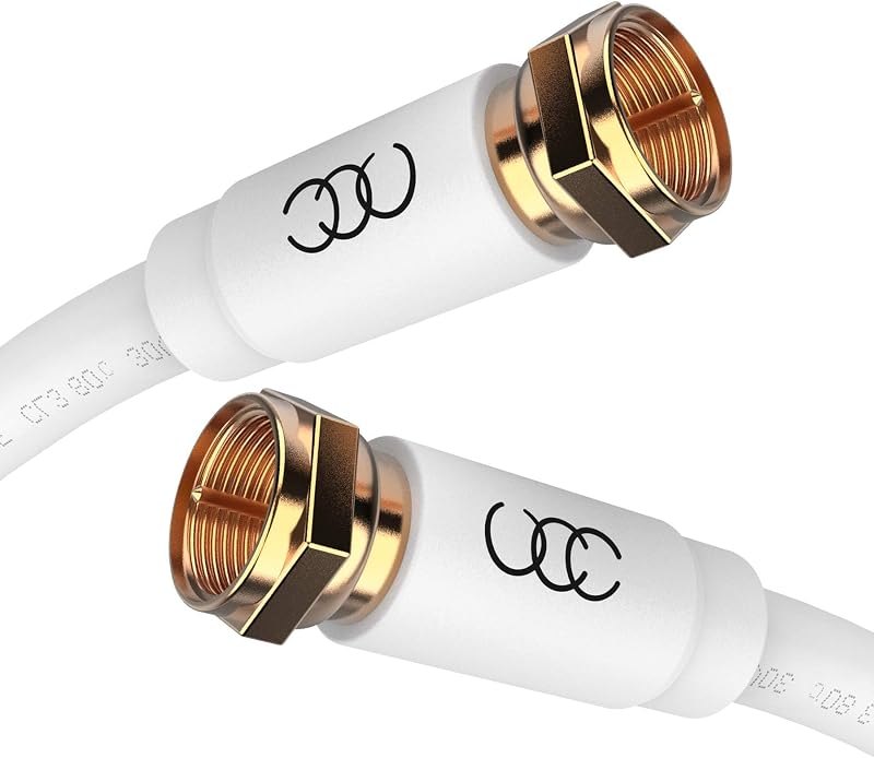 RG6 Coaxial Cable 20 FT, CL3 Coax Cord TV Cable Wire, in-Wall Rated-Digital Audio Video Satellite Cable Extension
