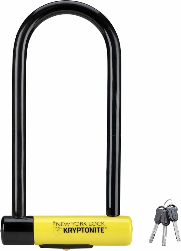 Kryptonite New York Long Shackle Bike U-Lock, Heavy Duty Anti-Theft Security Bicycle Lock Sold Secure Gold, 16mm Long