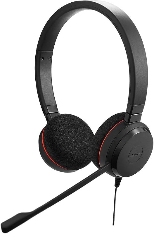 Evolve 20 UC Stereo Wired Headset/Music Headphones (U.S. Retail Packaging), Black — best Jabra Evolve2 40 headset for