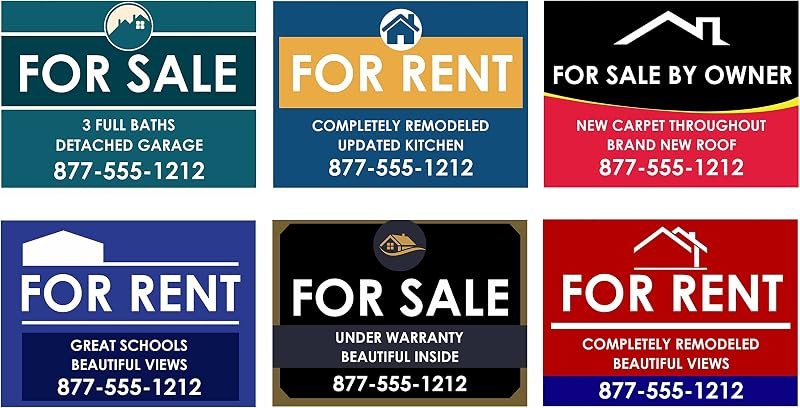 Custom Real Estate Double Sided Hanging For Sale Sign For Rent for Lease — best magnetic real estate sign for magnetic
