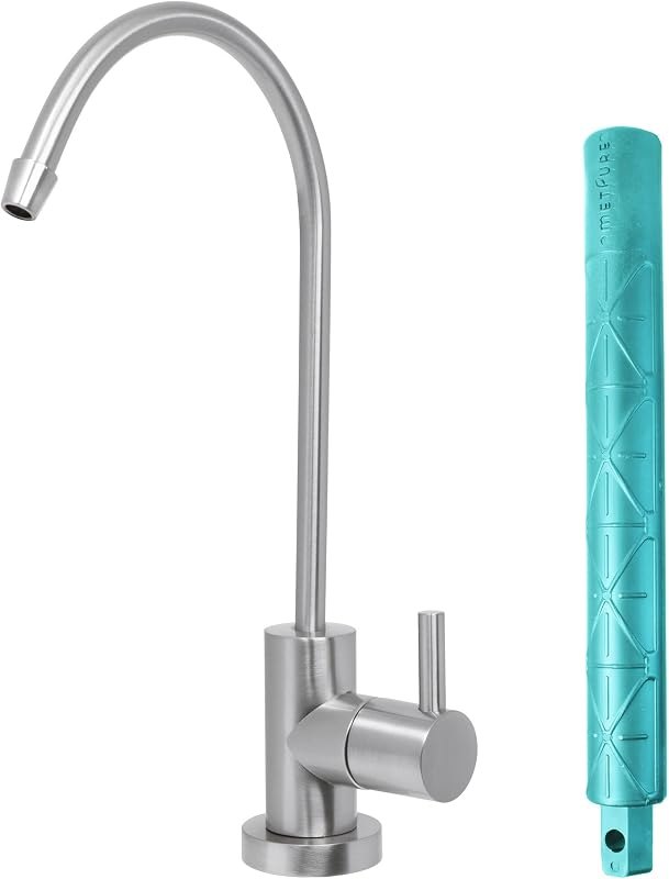 Non Air NSF Certified Gap RO Drinking Water Filtration System Water Dispenser Spout (Brushed Nickel) Euro Style with